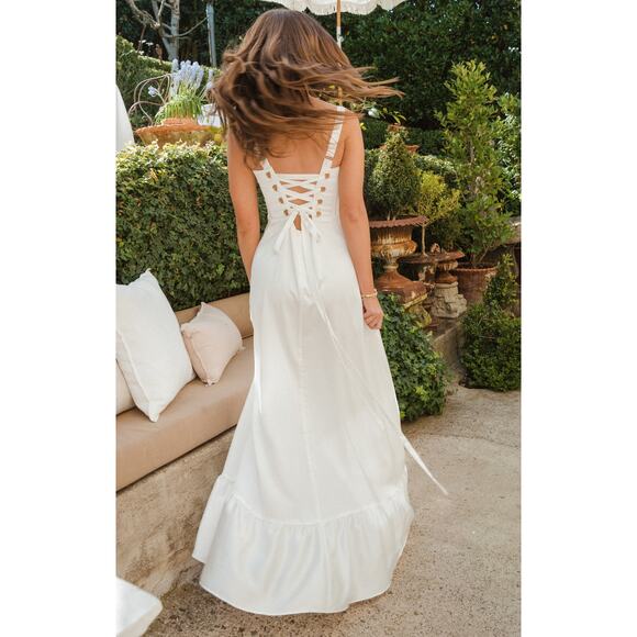 Show Me Your Mumu Clarissa Corset Dress in Ivory Luxe Satin XXL NWT - Picture 2 of 10